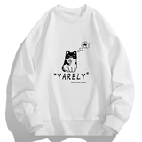 外贸跨境现货2025春秋新款潮流男士猫想鱼印花圆领卫衣F183-P15，男装卫衣，星座1816-1（原1210-1）