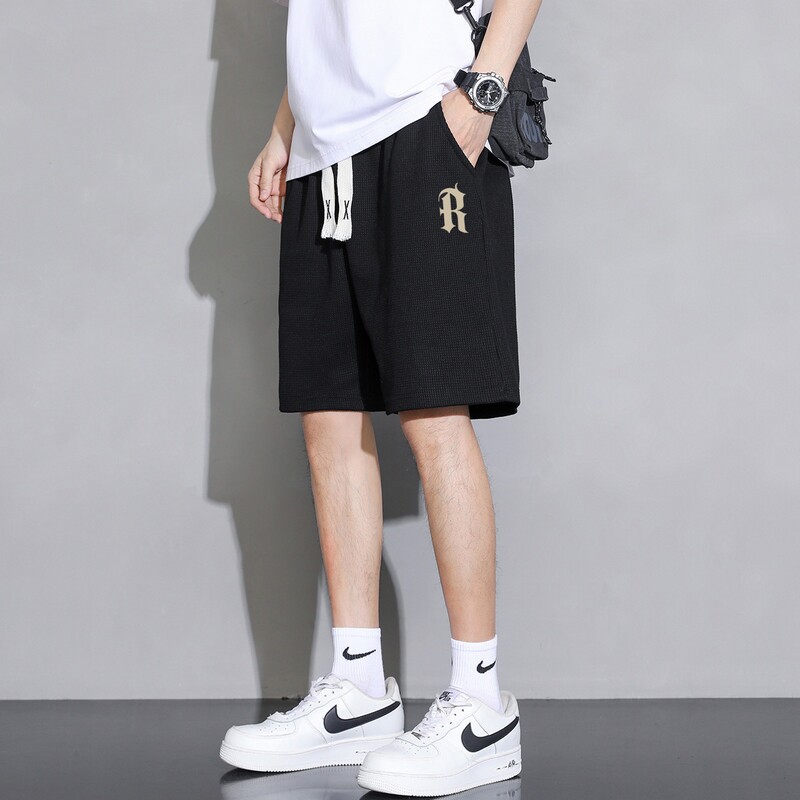主推有差价2025夏季新款潮牌男士字母印花华夫格短裤DK726-P15,男装休闲裤,星座1816-1（原1210-1）