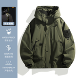 户外登山夹克秋季大码情侣潮牌三防工装冲锋衣连帽外套D99-P48，男装夹克，星座1816-1（原1210-1）