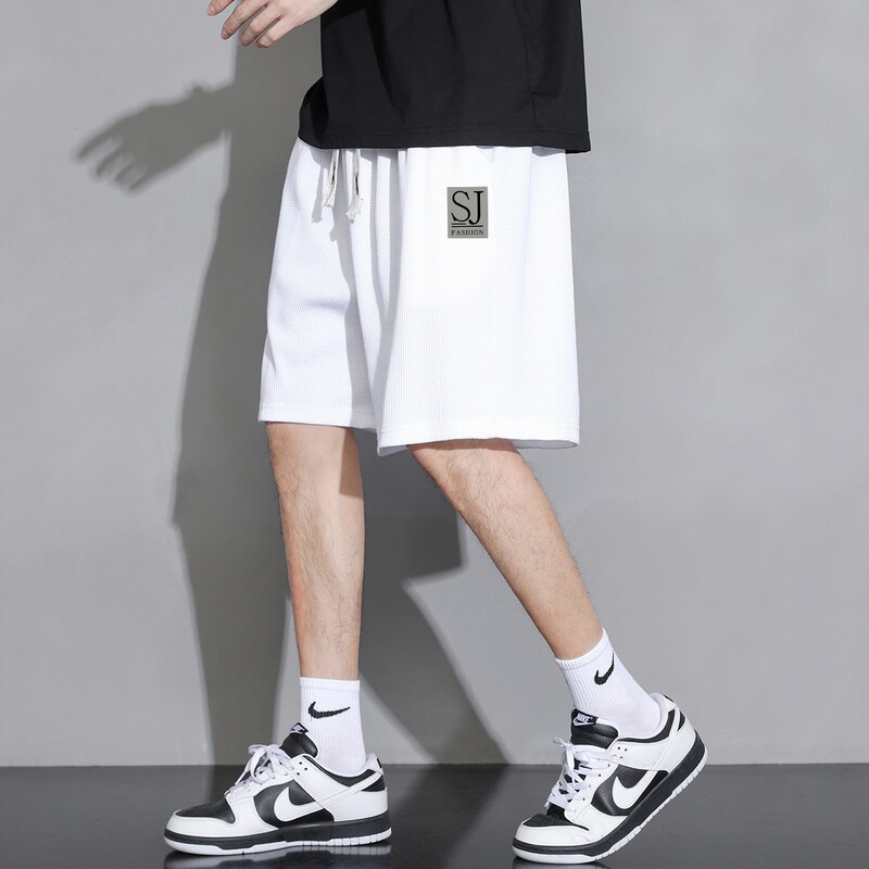 2025夏季新款男士大码潮牌字母印花华夫格直筒五分短裤DK727-P15,男装休闲裤,星座1816-1（原1210-1）