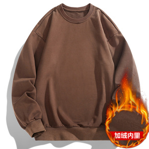 外贸跨境货源现货主推2025秋冬加绒男士纯色休闲卫衣JR000-P19
