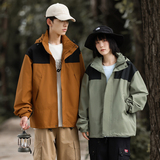 2025秋款潮流拼色宽松百搭三防情侣户外冲锋衣夹克外套23657-P34，男装夹克，星座1816-1（原1210-1）