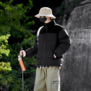 2025冬季情侣棉衣男拼接防风保暖加厚面包服男士外套688-P44图片