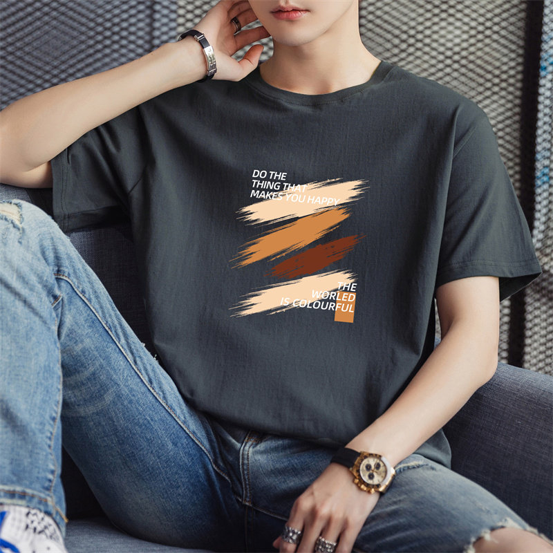 备货充足量大8元2025夏季新款男士印花抖音圆领短袖T恤DT217-P10,男装T恤,星座1816-1（原1210-1）