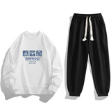 主推现货大码2025秋冬新款男士印花卫衣卫裤套装TZ8187-P30，男装休闲裤，星座1816-1（原1210-1）