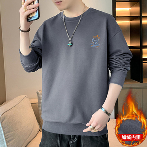 现货主推秋冬加绒2025新款男士大码加厚卫衣印花款打底JR203-P19图片