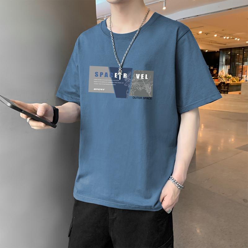 2023夏季新款现货潮流男士印花圆领短袖T恤大码1210-1-DT200-P10，男装T恤，星座1210-1