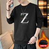 现货主推2025秋冬新款潮流男士字母印花加绒卫衣套头JR001-P19，男装卫衣，星座1816-1（原1210-1）