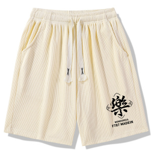 量大13元现货2025夏季新款青年男士华夫格五分印花短裤DK730-P15图片