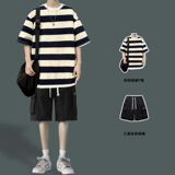 主推2025夏季新款青少年大码休闲男士大码工装短裤套装TZ1111-P36，男装休闲套装，星座1816-1（原1210-1）