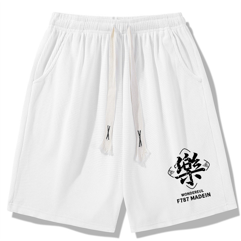 量大13元现货2025夏季新款青年男士华夫格五分印花短裤DK730-P15,男装休闲裤,星座1816-1（原1210-1）