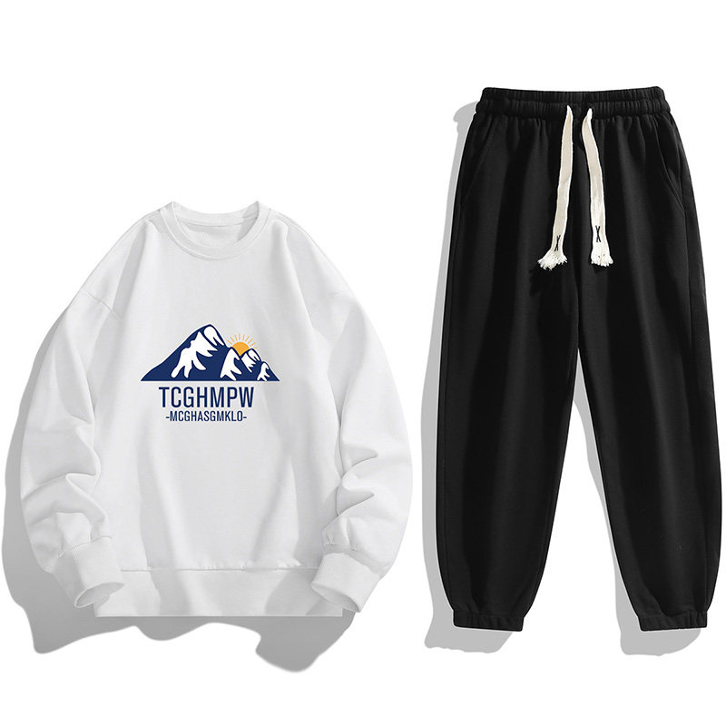 2025秋冬新款货源现货一件大码男士印花卫衣套装TZ8160-P30,男装休闲套装,星座1816-1（原1210-1）