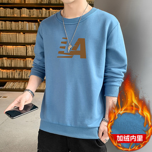 抖音直播2025秋冬新款潮流青少年男士LA印花加绒卫衣JR057-P19图片