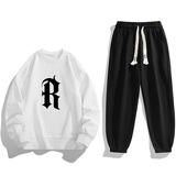 外贸跨境货源现货2025秋冬新款潮流男士印花卫衣套装TZ8180-P30，男装休闲套装，星座1816-1（原1210-1）