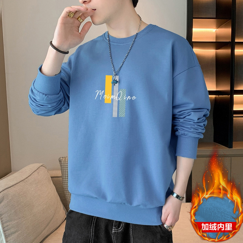 一件现货秋冬新款2023潮流男印花加绒卫衣大码套头JR061-P19,男装卫衣,星座1816-1（原1210-1）