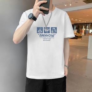 2023夏季新款现货潮流男士圆领印花休闲短袖T恤1210-1-DT187-P10图片