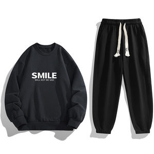 抖音直播主推2025春秋现货潮流男士休闲印花卫衣套装TZ8126,浅黄色格子西装怎么搭配图片