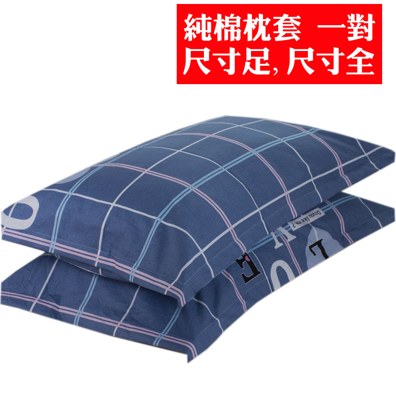 3纯棉枕套一对100%全棉加厚成人大号50X80单人儿童小号枕头套48X74