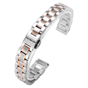 钢表带男女实心精钢表带适配阿玛尼满天星卡地亚boss吉普迪赛表带