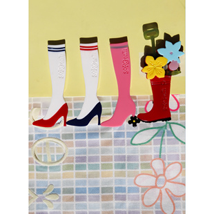 邢菲同款sorgenti原创设计运动高跟鞋&园艺靴子鸭嘴夹醋酸发夹