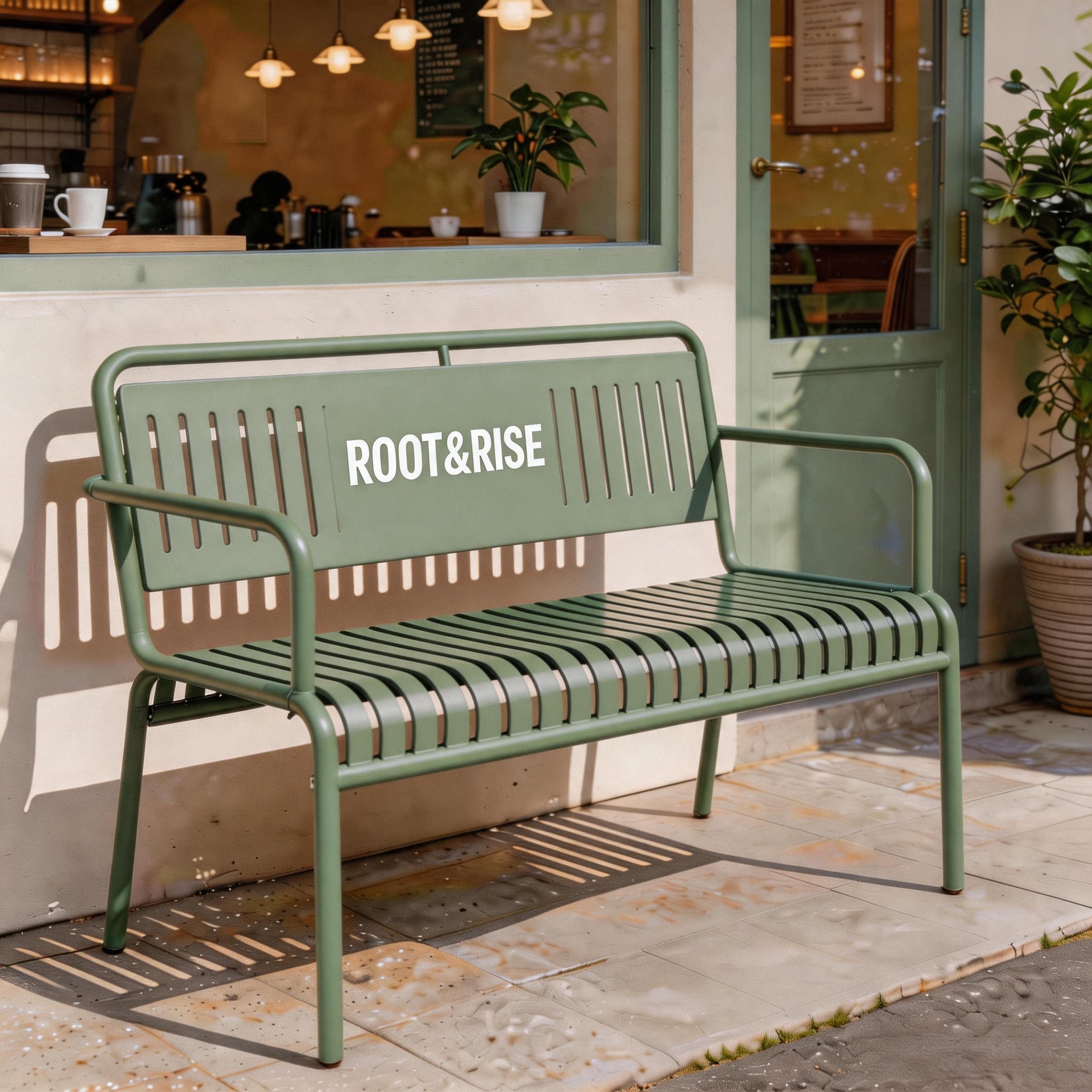 户外复古不锈钢铁艺长椅咖啡厅双人椅休闲座凳商业街广场工厂定制