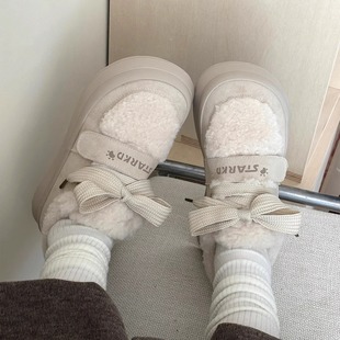 防滑外穿毛毛鞋 荔枝公园原创厚底雪地靴子女款 棉鞋 新款 2025冬季