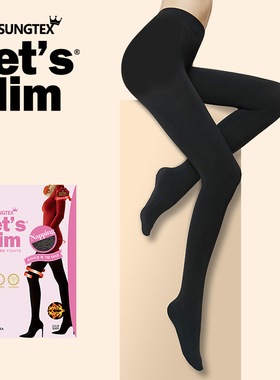 韩国lets slim打底美腿丝袜连裤袜女加绒加厚春秋冬款压力显瘦袜