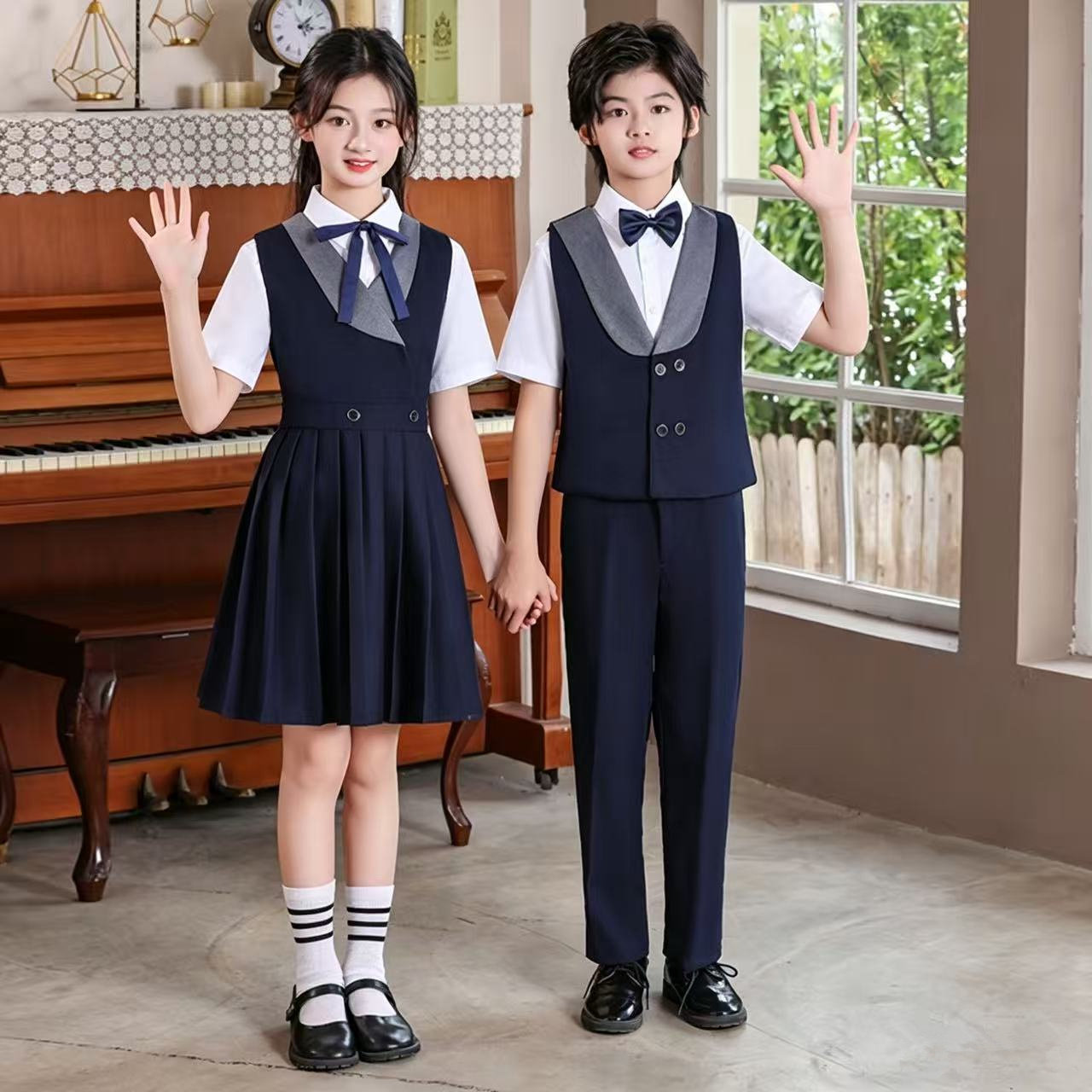 六一儿童大合唱团演出服表演服中小学生歌咏朗诵比赛男女主持礼服