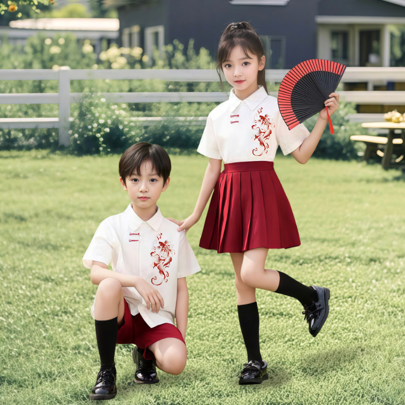 国庆儿童合唱团演出服装小学生爱国班服中国风诗歌朗诵比赛表演服