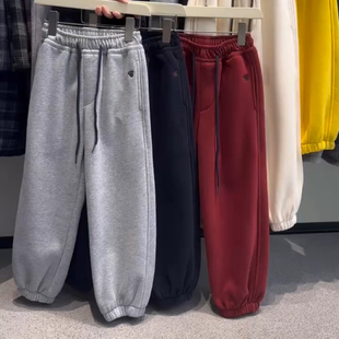 中大童裤 美妞之城百搭实用版 休闲裤 加绒束脚口运动裤 子2025冬 冬季