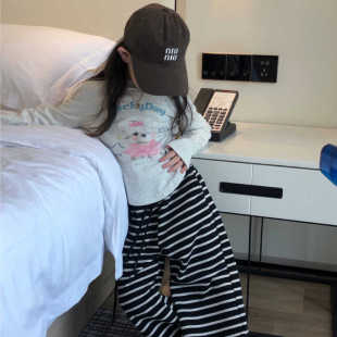 美妞之城女童打底長(zhǎng)袖 新款 童裝 大彈力 T恤洋氣小女孩上衣2024秋季