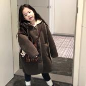 女童加厚一体羊羔绒长款 很韩范 中大童亲子装 大衣外套 洋气中大款