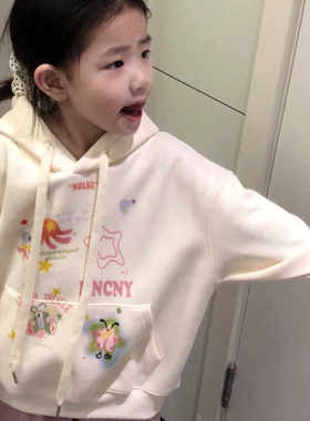 带帽涂鸦卫衣休闲女童秋季