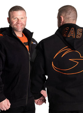 新款GASP年终橙色大标欧美健身健美运动休闲训练刺绣卫衣夹克外套