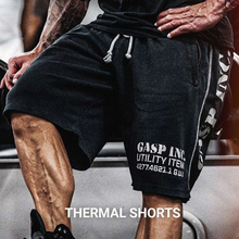 GASP华夫格透气5分过膝运动健美健身运动休闲跑步品排汗拉链短裤