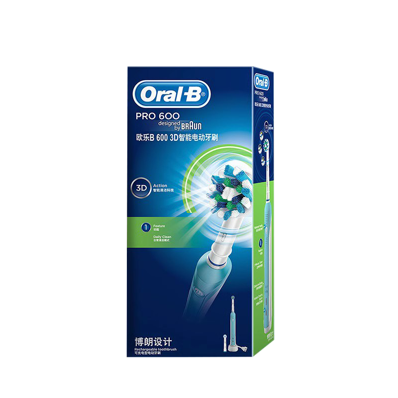 欧乐B（Oral-B）600 3D智能电动牙刷成人充电式情侣款牙刷