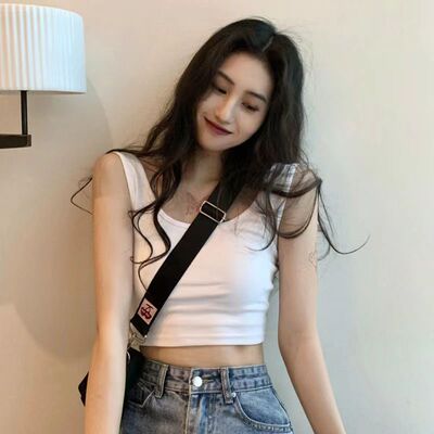 黑色小吊带背心女夏季外穿美背西装内搭超火打底无袖上衣短款批发