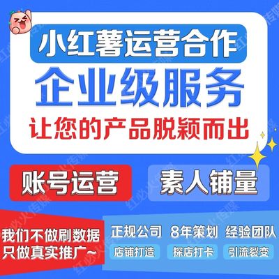 笔记服务xhs书小红推广流量合作红薯小运营综合涨增长曝光文案