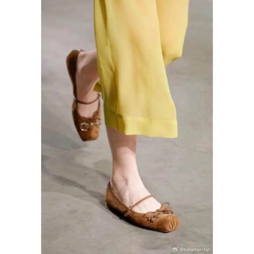 【benefanfan】超好看的芭蕾舞鞋一字带蝴蝶结真皮底套包平底单鞋