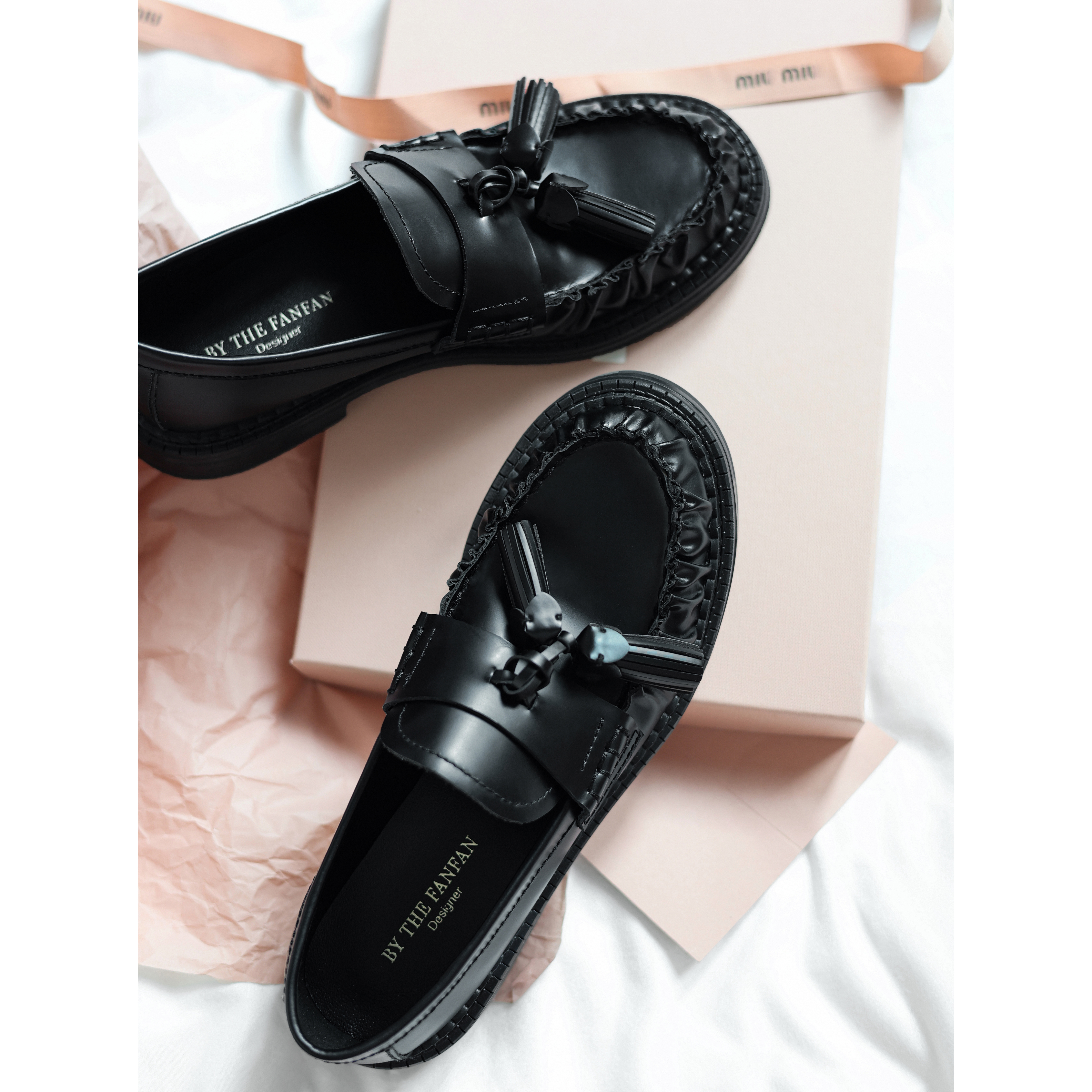 【benefanfan】乐福小皮鞋女款2025秋冬新款流苏Y版开发真皮单鞋