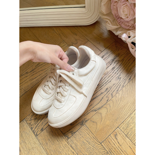 【benefanfan】纯纯的白色系带休闲鞋里外全皮小白鞋