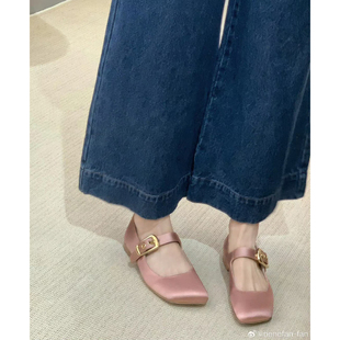 买版 开发定制皮料真皮注塑底斜头玛丽珍平底鞋 benefanfan