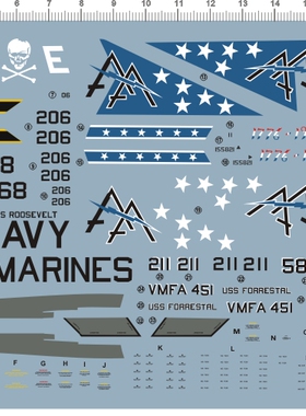 62838 直升机F-4J美军Phantom II日本鬼怪F14水贴 12*21