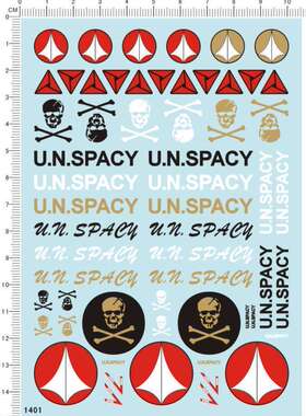 1:72 VF-1系 太空堡垒 U.N.SPACY 超时空要塞水贴纸 1401-4911