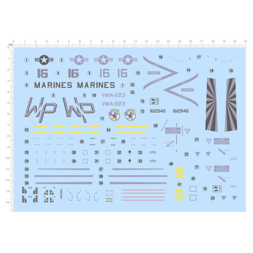 飞机模型 1:32 AV-8B 鹞式/攻击机(通用标志) 独立胶水贴 72885