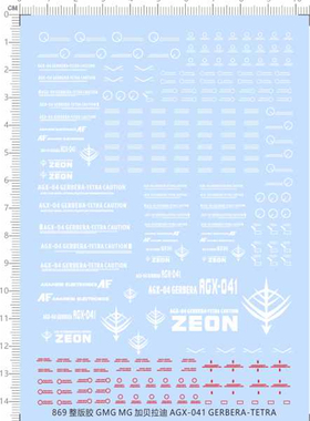 MG 1/100 AGX-04 GERBERA TETRA 红色角马 GD专用水贴 869