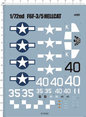 1/72 f6f-35 hellcat 二战飞机战机模型水贴 61900-5812