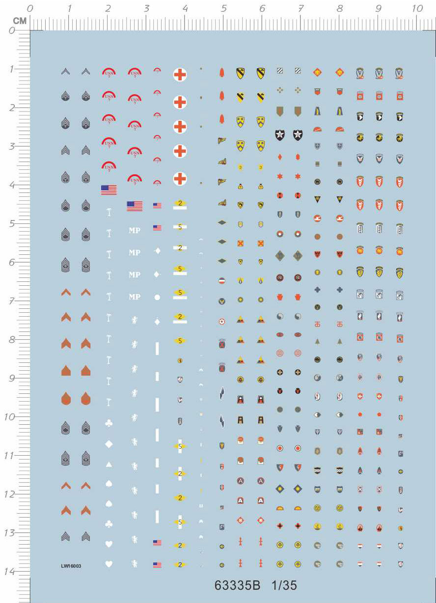军事兵人坦克战车通用标志水贴