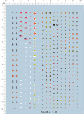 军事 1:35 Soldier 兵人(徽章) 坦克 战车 通用标志.水贴 63335B