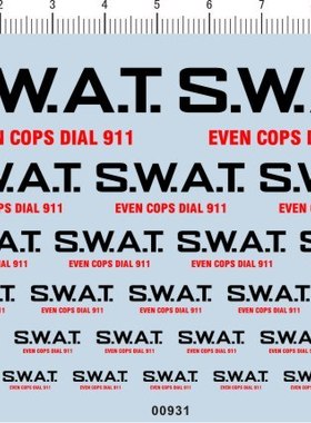 反恐特警组 SWAT 911 模型车水贴纸 00931-7E12